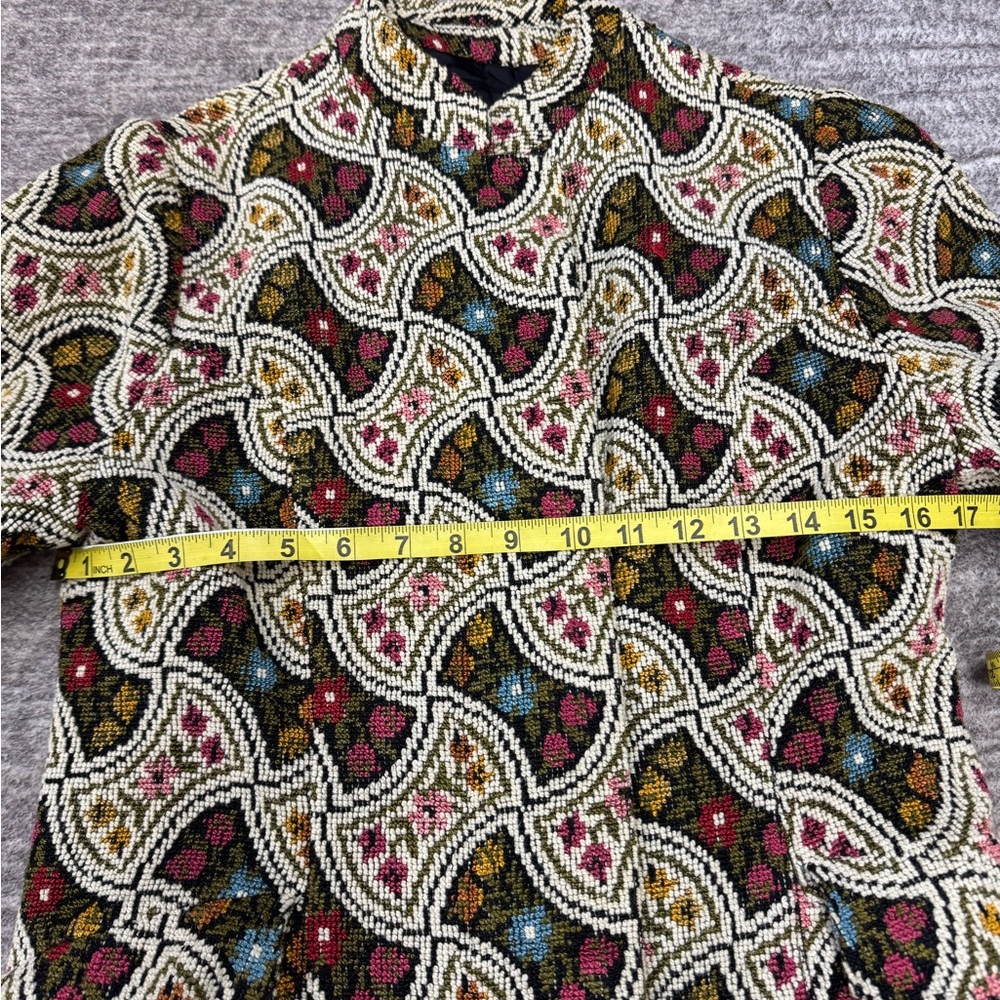 Vintage Elegant Patterned Tweed Women's Coat - Picture 5 of 9